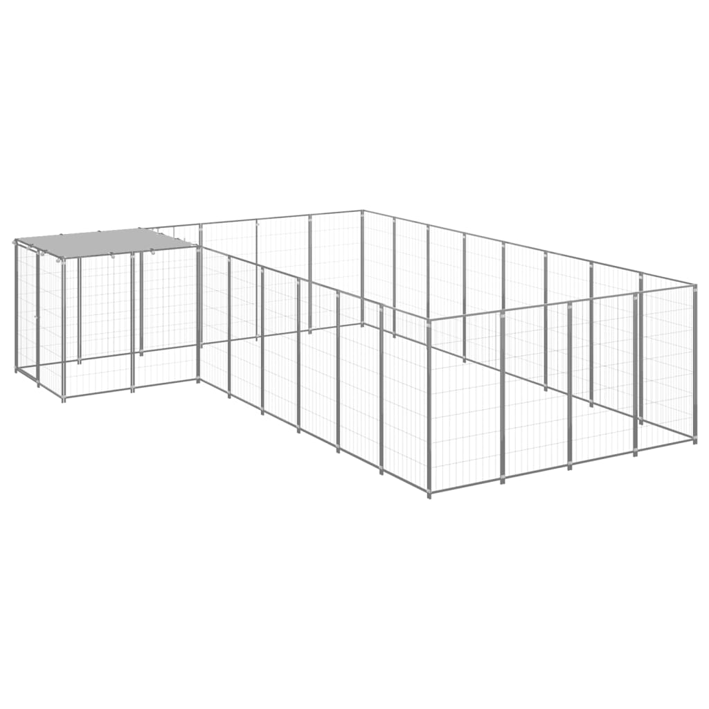 Σπιτάκι Σκύλου Ασημί 10,89 μ² Ατσάλινο - PAKOBAZAAR