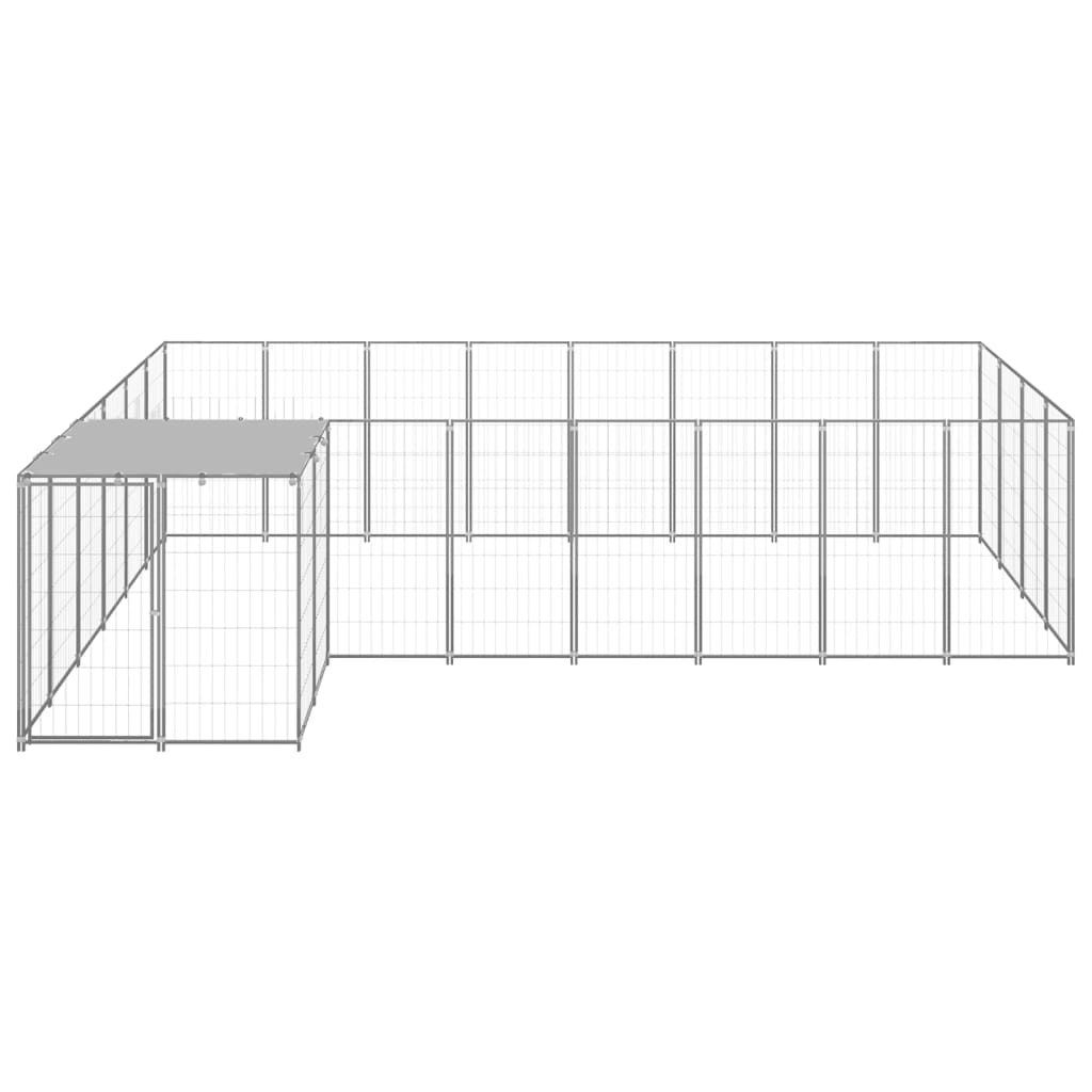 Σπιτάκι Σκύλου Ασημί 10,89 μ² Ατσάλινο - PAKOBAZAAR
