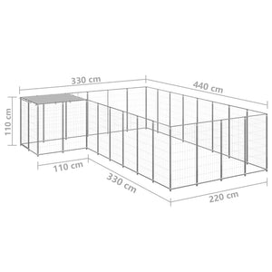 Σπιτάκι Σκύλου Ασημί 10,89 μ² Ατσάλινο - PAKOBAZAAR