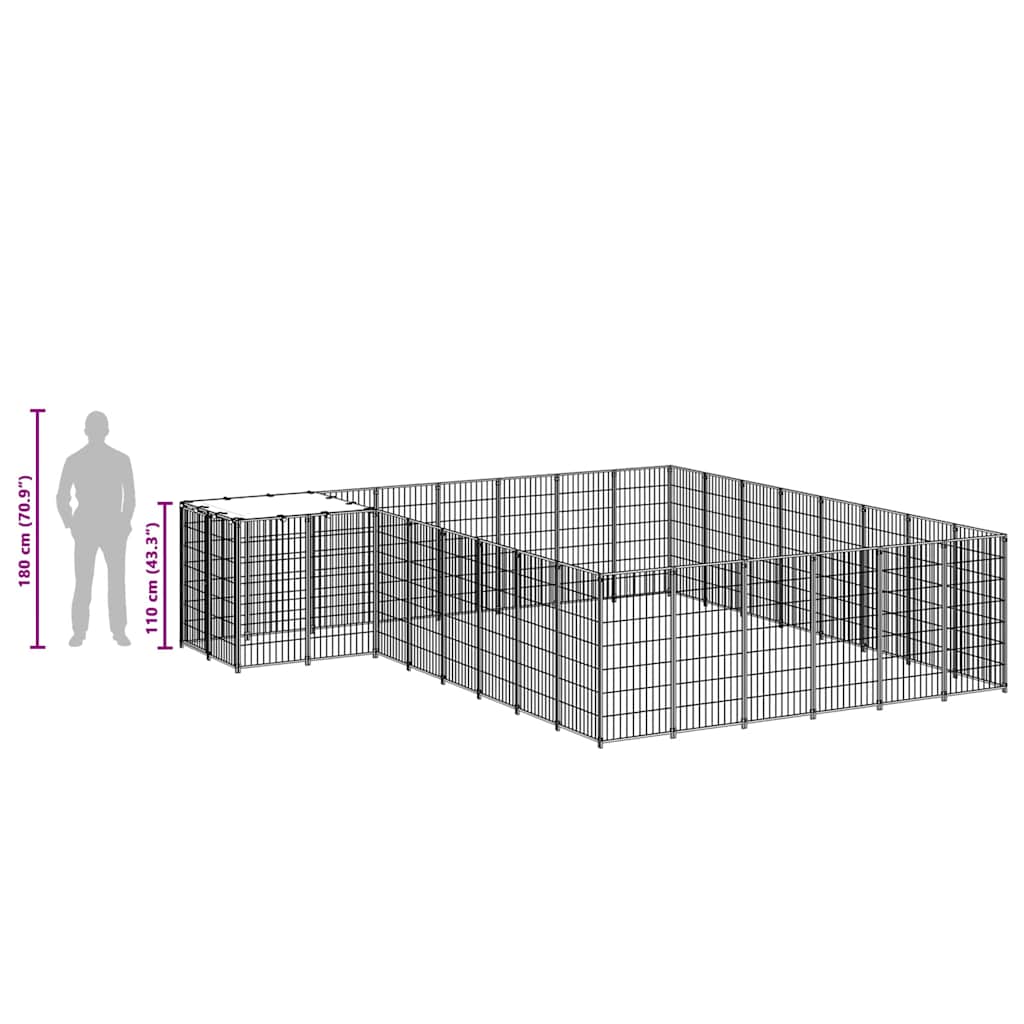 Σπιτάκι Σκύλου Ασημί 15,73 μ² Ατσάλινο - PAKOBAZAAR