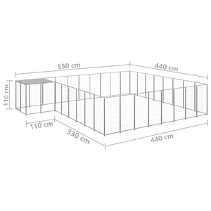 Σπιτάκι Σκύλου Ασημί 20,57 μ² Ατσάλινο - PAKOBAZAAR