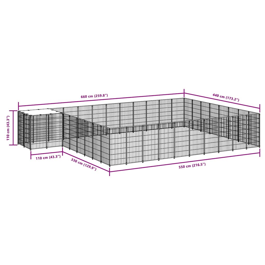 Σπιτάκι Σκύλου Ασημί 25,41 μ² Ατσάλινο - PAKOBAZAAR