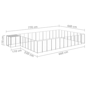 Σπιτάκι Σκύλου Ασημί 30,25 μ² Ατσάλινο - PAKOBAZAAR
