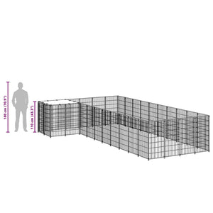 Σπιτάκι Σκύλου Μαύρο 13,31 μ² Ατσάλινο - PAKOBAZAAR