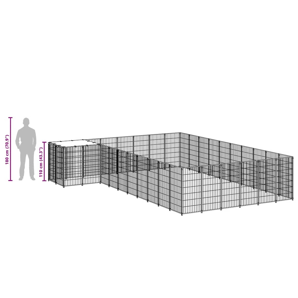 Σπιτάκι Σκύλου Μαύρο 19,36 μ² Ατσάλινο - PAKOBAZAAR