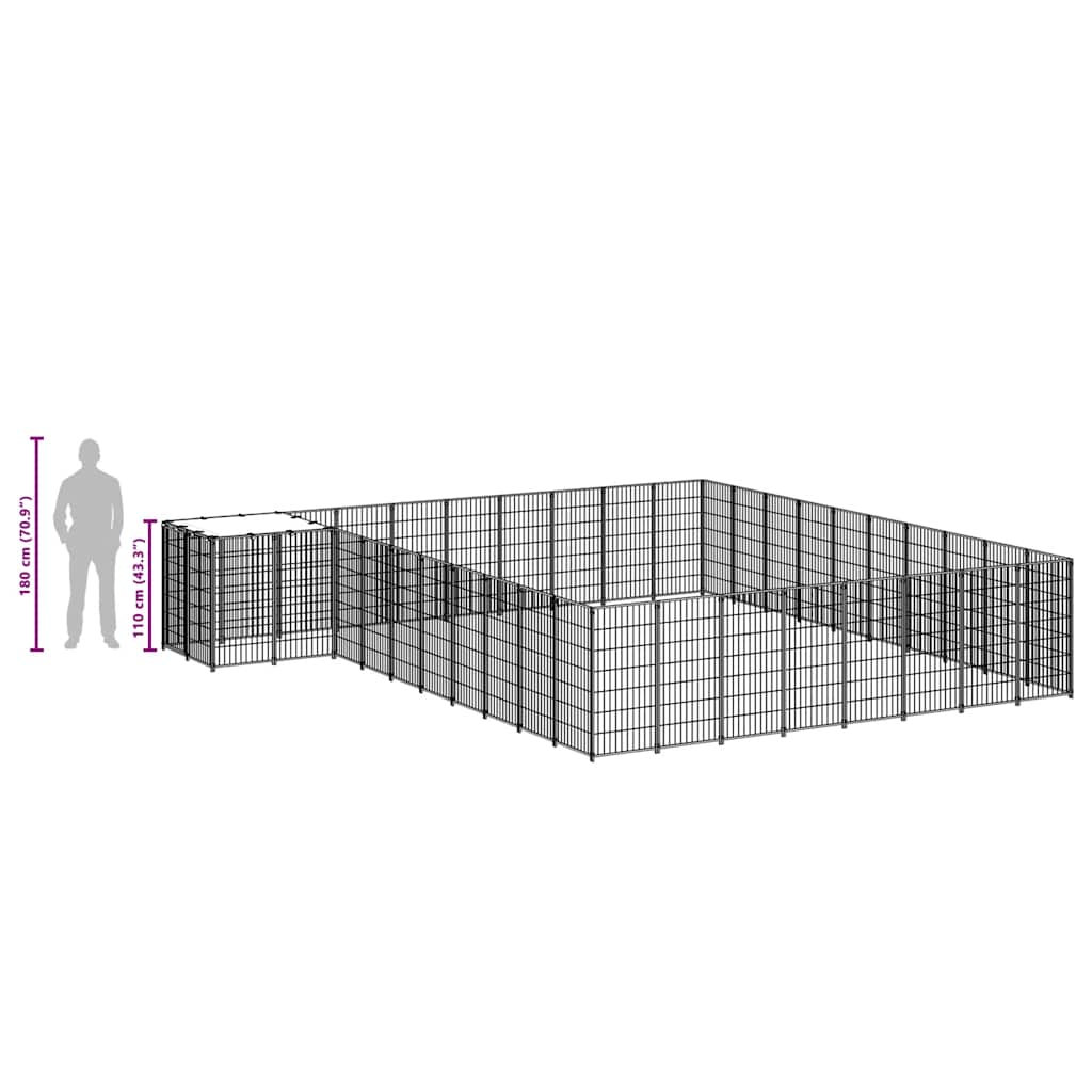 Σπιτάκι Σκύλου Μαύρο 25,41 μ² Ατσάλινο - PAKOBAZAAR