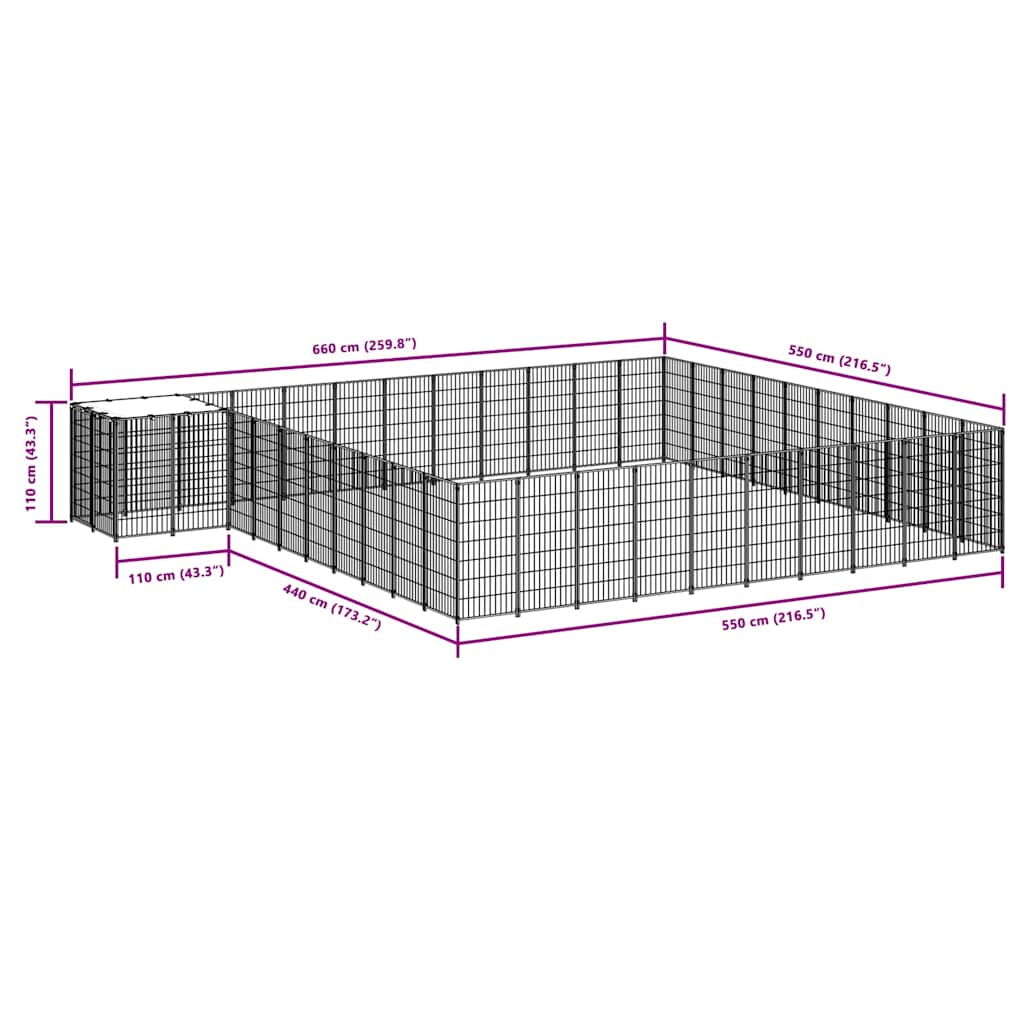 Σπιτάκι Σκύλου Μαύρο 31,46 μ² Ατσάλινο - PAKOBAZAAR
