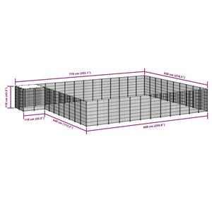 Σπιτάκι Σκύλου Μαύρο 37,51 μ² Ατσάλινο - PAKOBAZAAR
