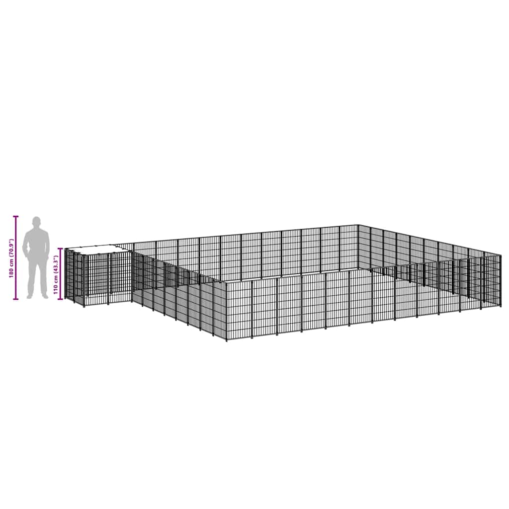 Σπιτάκι Σκύλου Μαύρο 37,51 μ² Ατσάλινο - PAKOBAZAAR