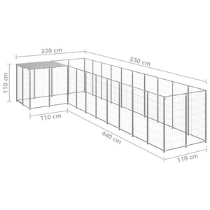 Σπιτάκι Σκύλου Ασημί 7,26 μ² Ατσάλινο - PAKOBAZAAR