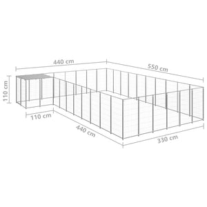 Σπιτάκι Σκύλου Ασημί 19,36 μ² Ατσάλινο - PAKOBAZAAR