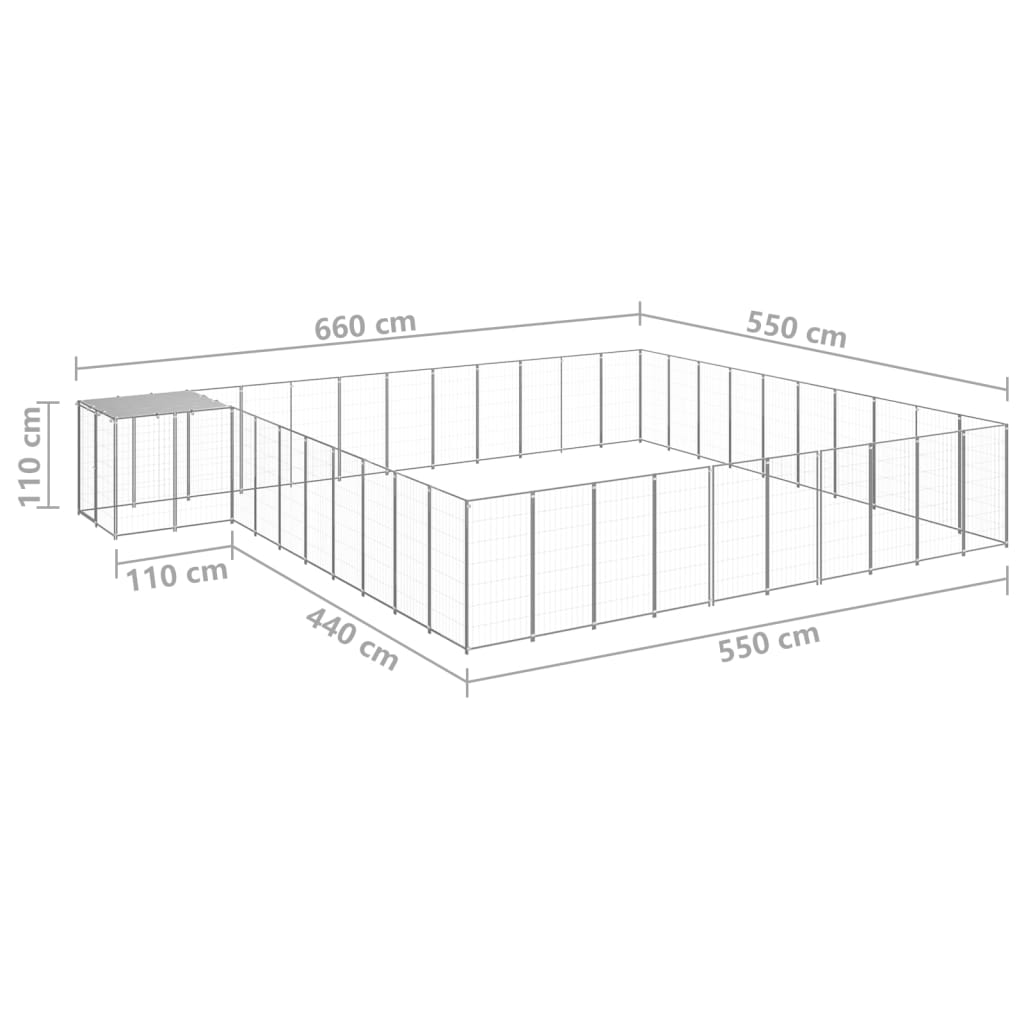 Σπιτάκι Σκύλου Ασημί 31,46 μ² Ατσάλινο - PAKOBAZAAR