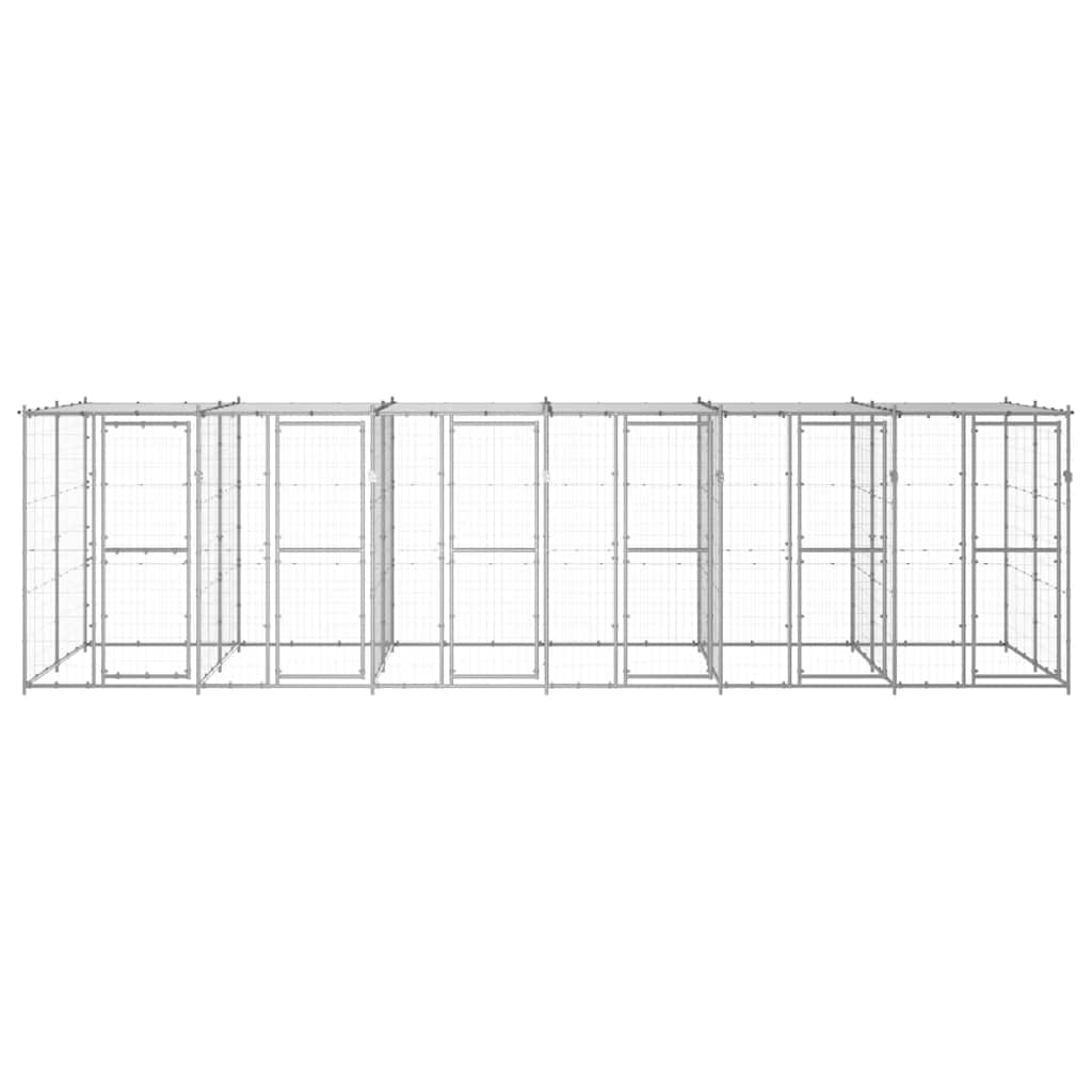 Κλουβί Σκύλου Εξ. Χώρου με Στέγαστρο 14,52 μ² Γαλβ. Χάλυβας - PAKOBAZAAR