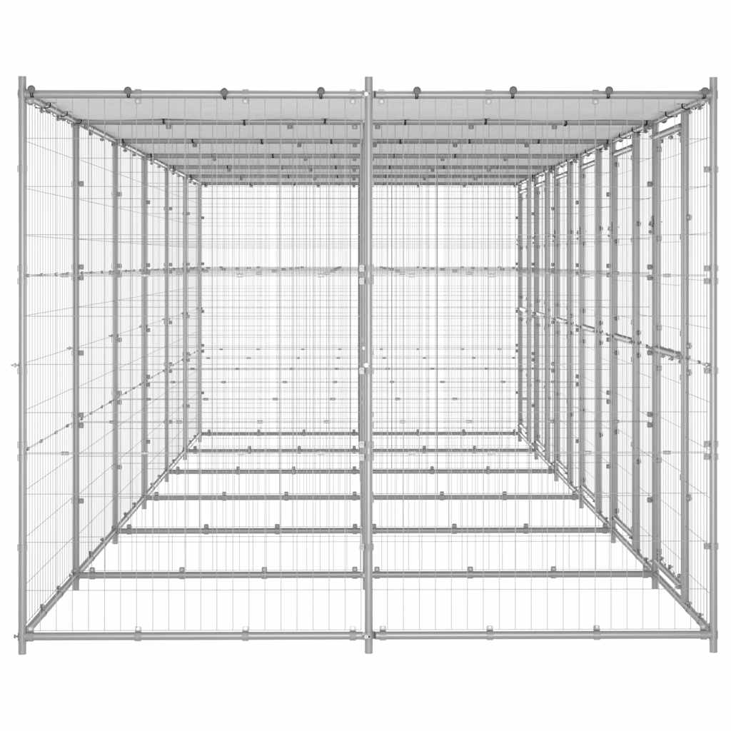 Κλουβί Σκύλου Εξ. Χώρου με Στέγαστρο 14,52 μ² Γαλβ. Χάλυβας - PAKOBAZAAR