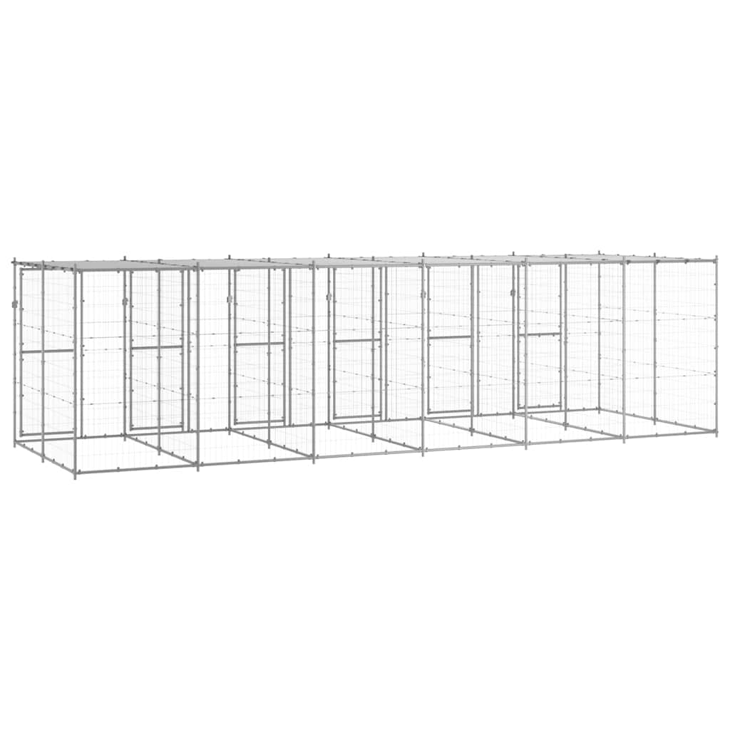 Κλουβί Σκύλου Εξ. Χώρου με Στέγαστρο 14,52 μ² Γαλβ. Χάλυβας - PAKOBAZAAR