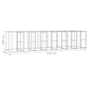 Κλουβί Σκύλου Εξωτερικού Χώρου 16,94 μ² από Γαλβανισμένο Χάλυβα - PAKOBAZAAR