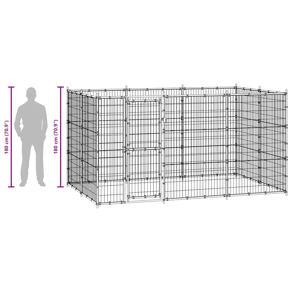 Κλουβί Σκύλου Εξωτερικού Χώρου 7,26 μ² από Ατσάλι - PAKOBAZAAR