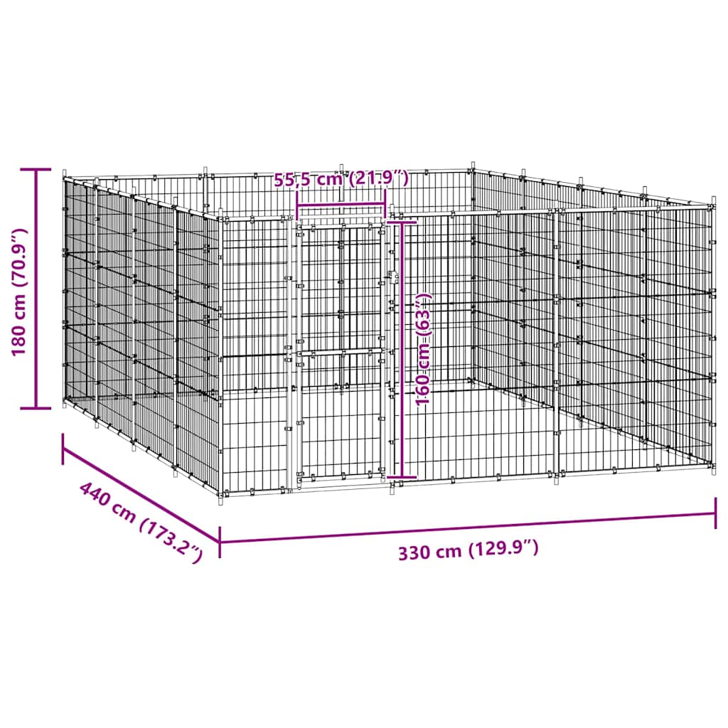 Κλουβί Σκύλου Εξωτερικού Χώρου 14,52 μ² από Ατσάλι - PAKOBAZAAR