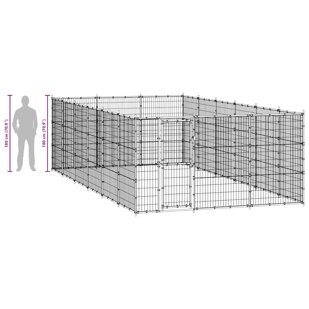 Κλουβί Σκύλου Εξωτερικού Χώρου 21,78 μ² από Ατσάλι - PAKOBAZAAR