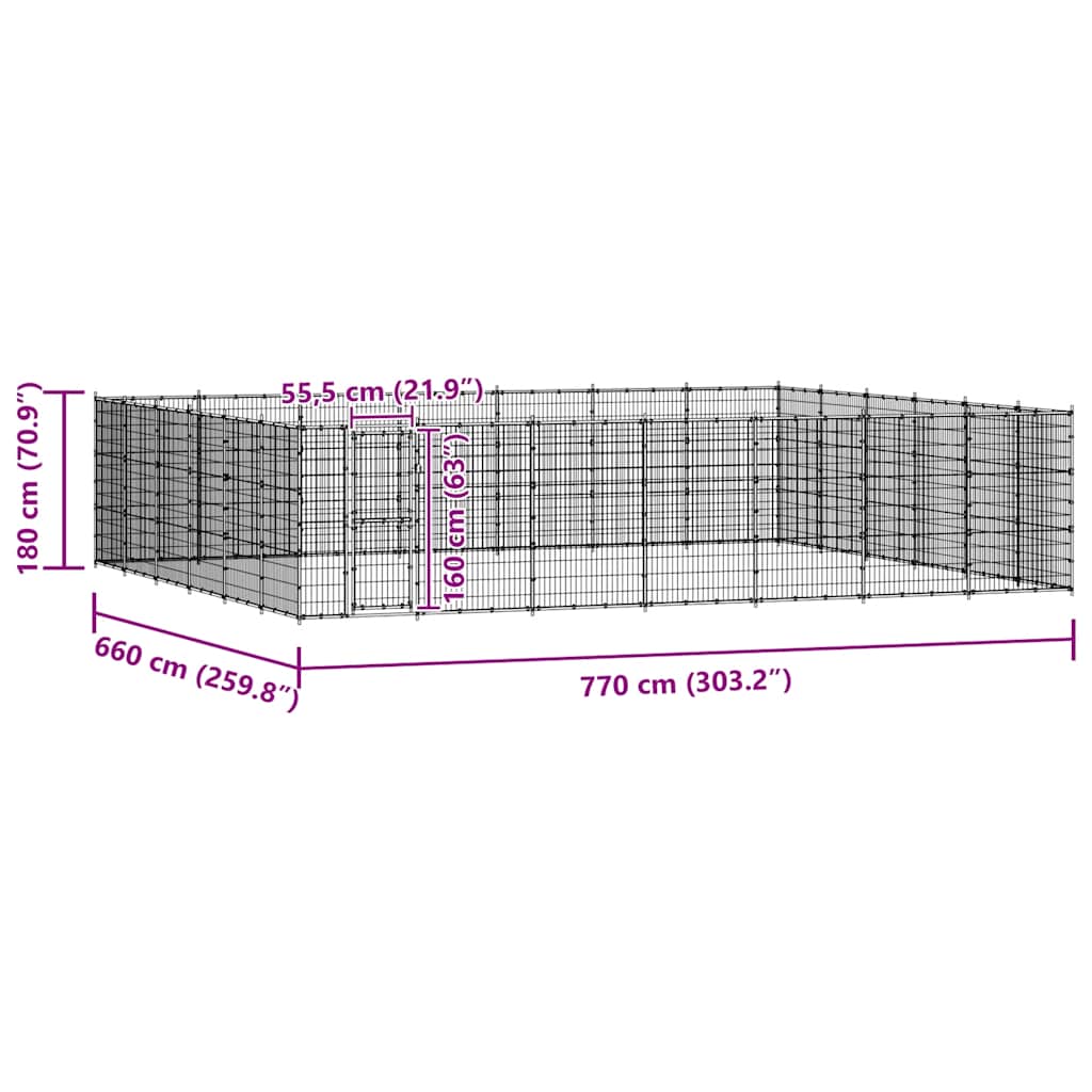Κλουβί Σκύλου Εξωτερικού Χώρου 50,82 μ² από Ατσάλι - PAKOBAZAAR