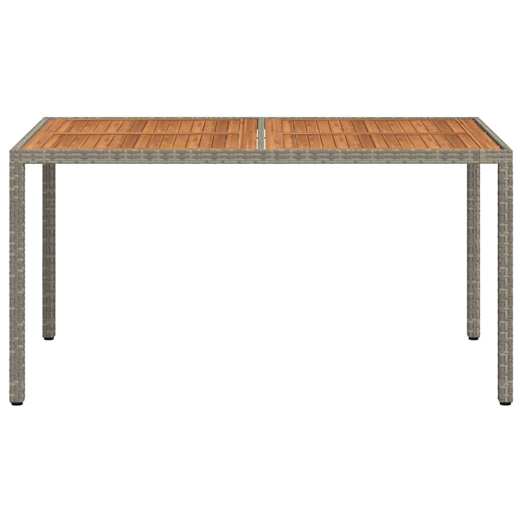 Τραπέζι Κήπου Γκρι 150x90x75 εκ. Συνθετικό Ρατάν / Ξύλο Ακακίας