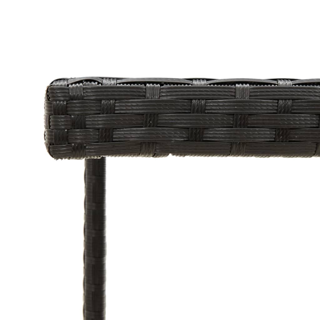 Τραπέζι Κήπου Μαύρο 109 x 107 x 74 εκ. Συνθετικό Ρατάν & Γυαλί