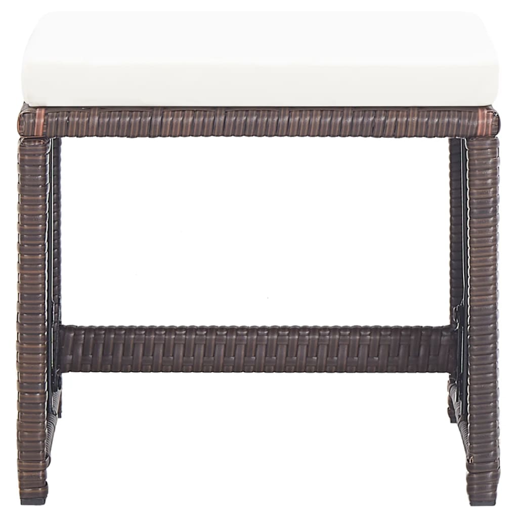 Σκαμπό Κήπου 4 τεμ. Καφέ από Συνθετικό Ρατάν με Μαξιλάρια