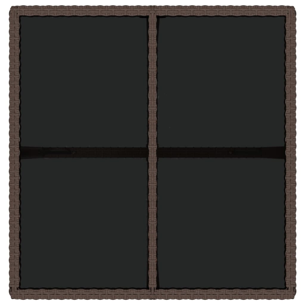 Τραπέζι Κήπου Καφέ 109 x 107 x 74 εκ. Συνθετικό Ρατάν/Γυαλί