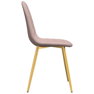 Καρέκλες Τραπεζαρίας 6 τεμ. Ροζ Βελούδινες