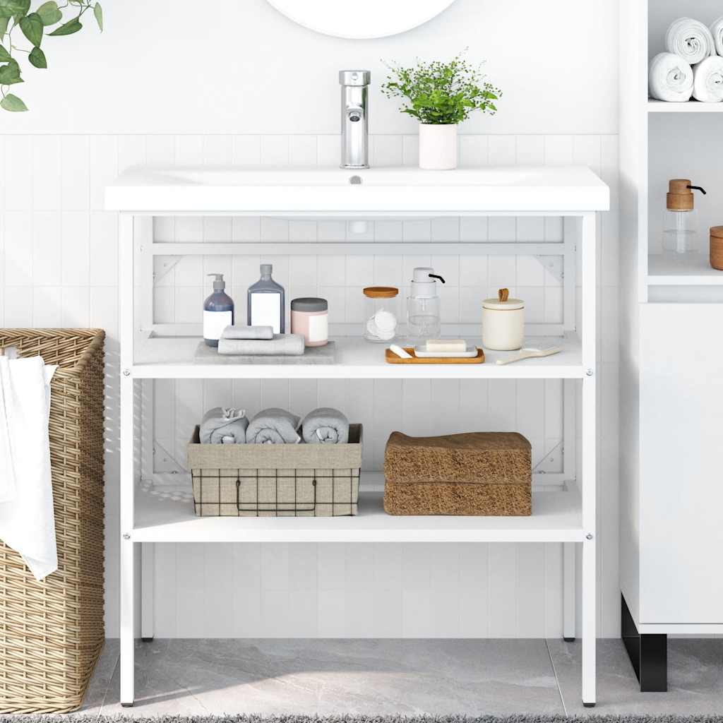 Έπιπλο Μπάνιου Λευκό 79 x 38 x 83 εκ. Σιδερένιο