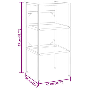 Έπιπλο Μπάνιου Μαύρο 40 x 38 x 83 εκ. Σιδερένιο - Pakobazaar