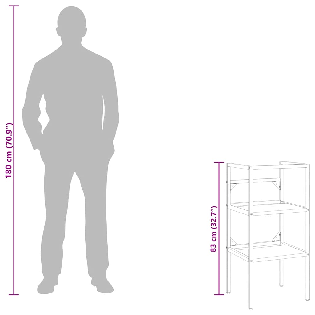 Έπιπλο Μπάνιου Μαύρο 40 x 38 x 83 εκ. Σιδερένιο - Pakobazaar