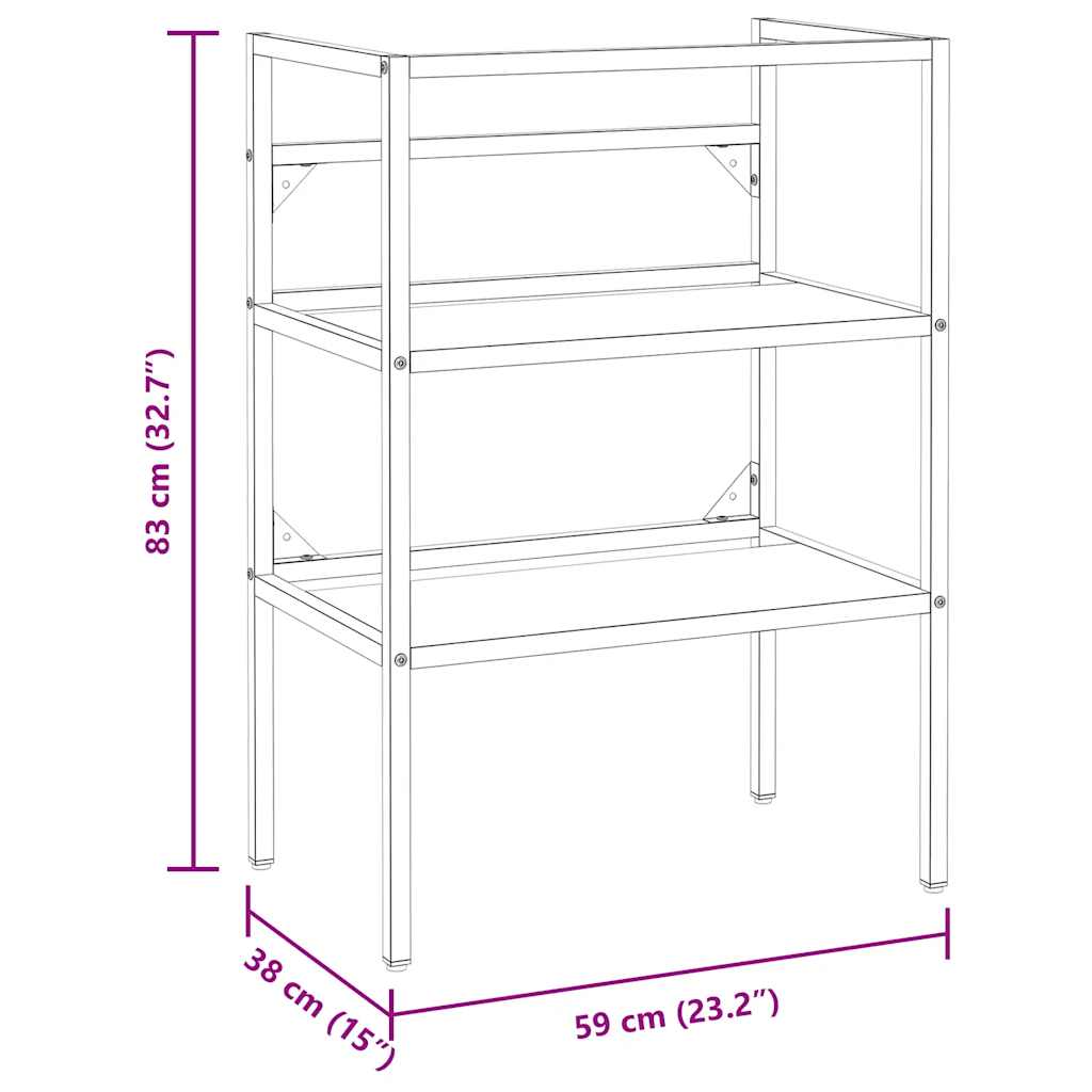 Έπιπλο Μπάνιου Μαύρο 59 x 38 x 83 εκ. Σιδερένιο