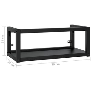 Έπιπλο Μπάνιου Επιτοίχιο Μαύρο 79 x 38 x 31 εκ. Σιδερένιο - Pakobazaar
