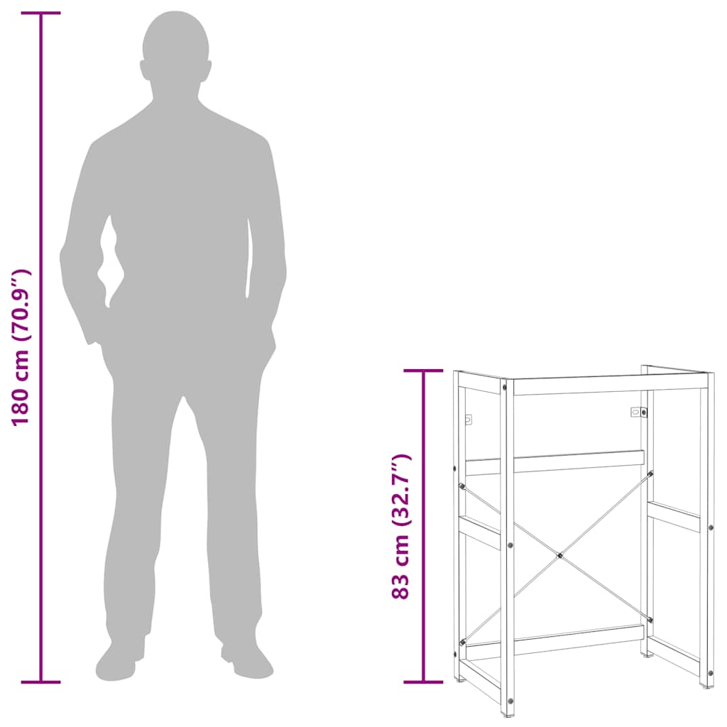 Έπιπλο Μπάνιου Μαύρο 59 x 38 x 83 εκ. Σιδερένιο