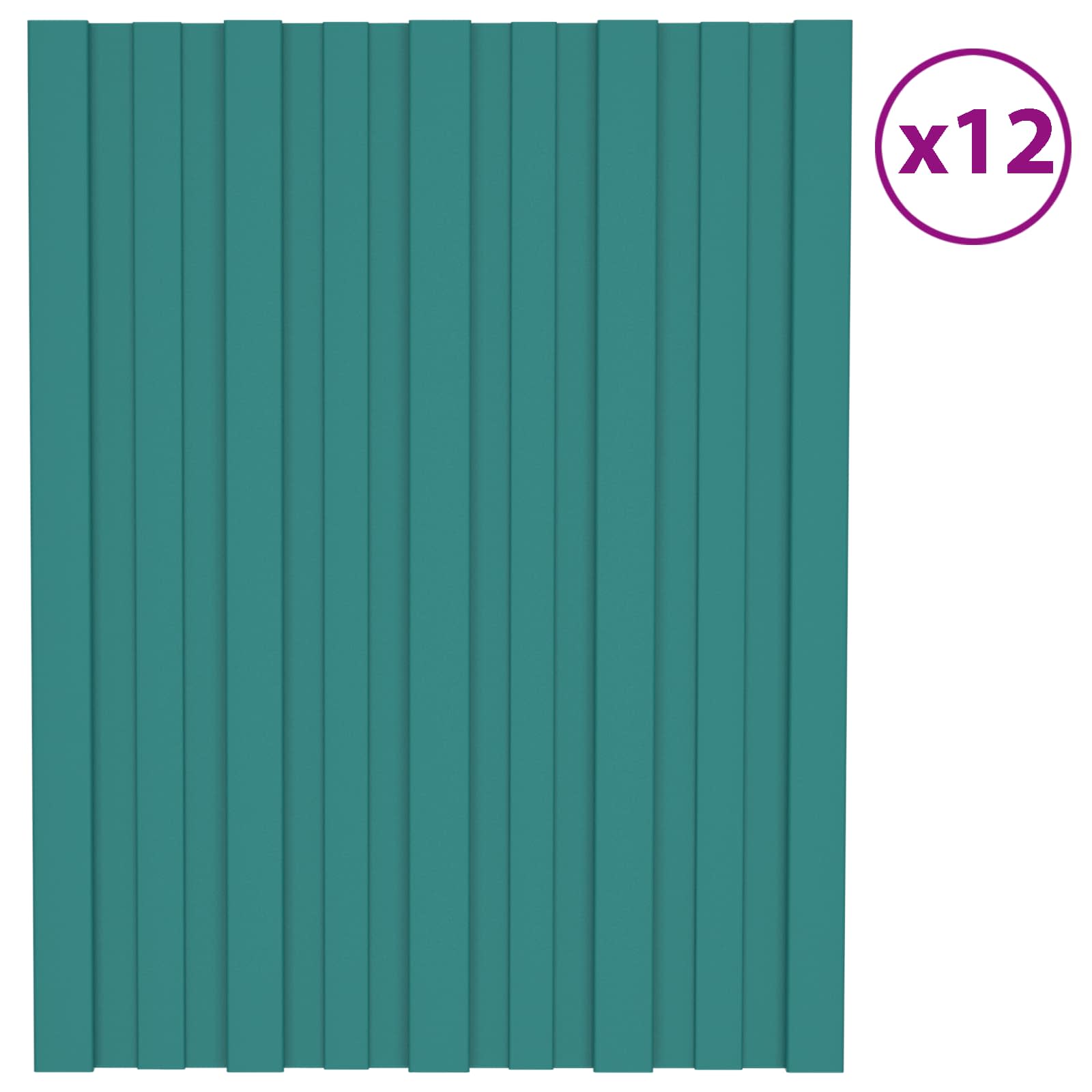 Πάνελ οροφής 12 pcs Πράσινο 60 x 45 cm Γαλβανισμένος χάλυβας - Pakobazaar