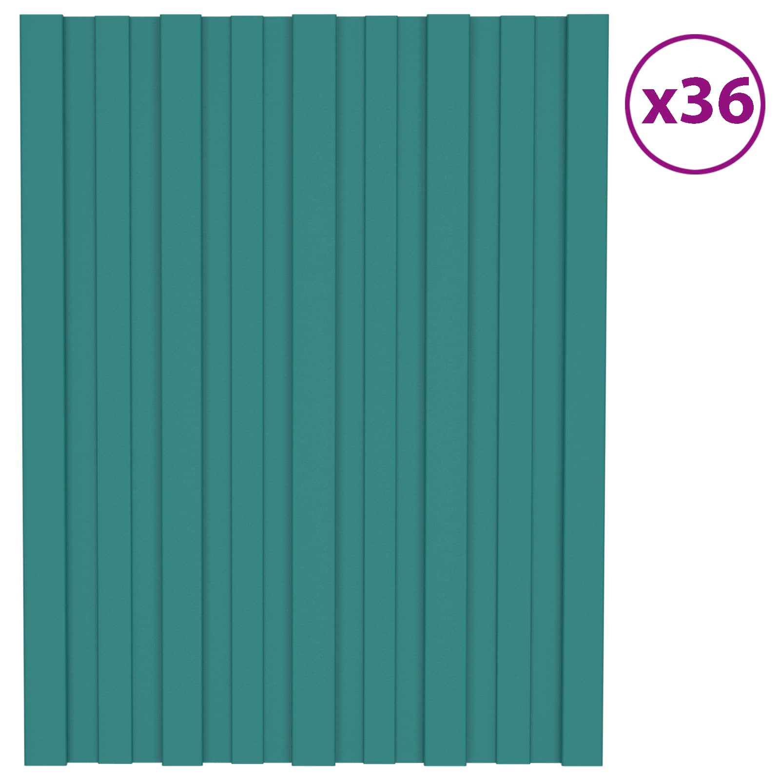 Πάνελ οροφής 36 pcs Πράσινο 60 x 45 cm Γαλβανισμένος χάλυβας - Pakobazaar