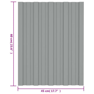 Πάνελ οροφής 12 pcs Γκρι 60 x 45 cm Γαλβανισμένος χάλυβας - Pakobazaar