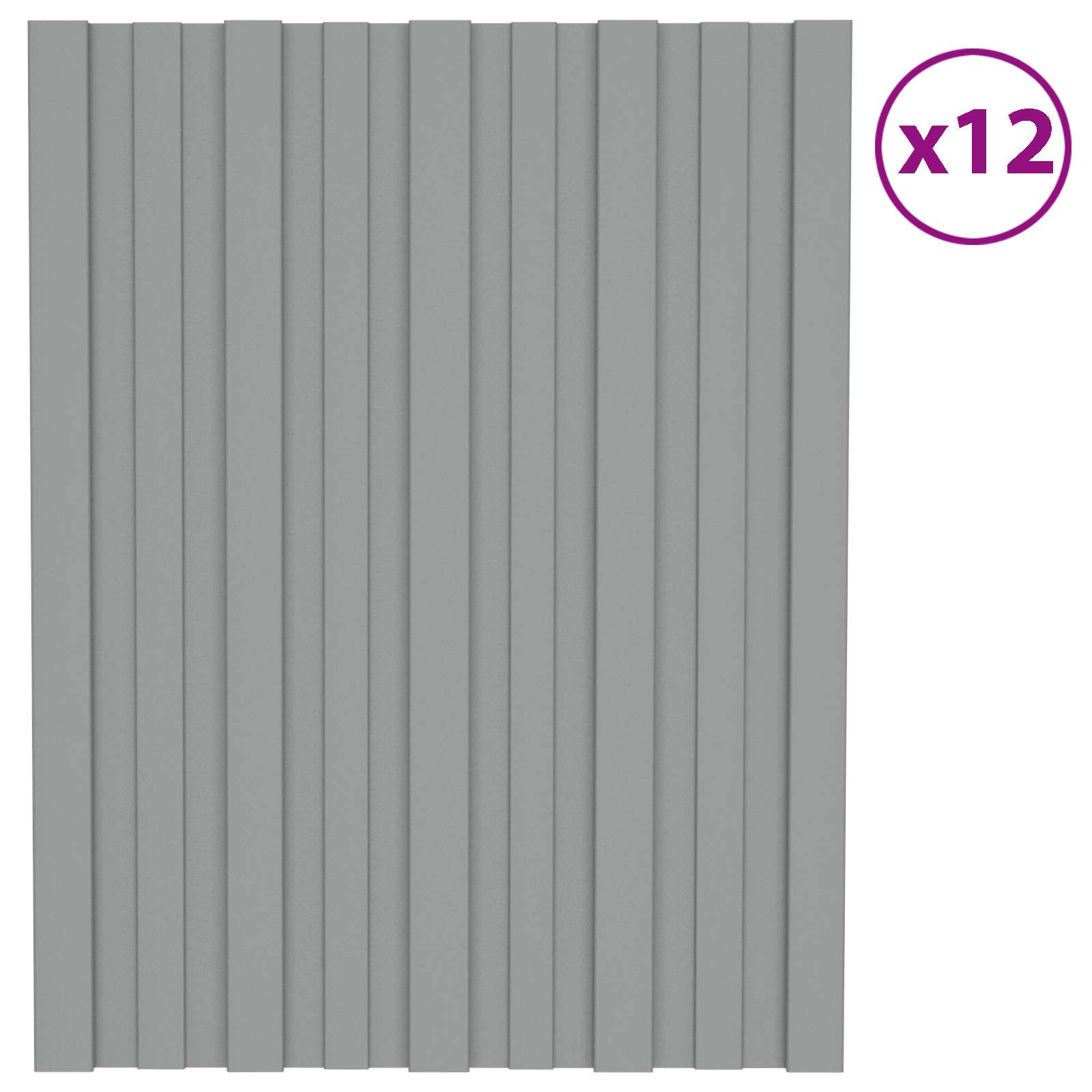 Πάνελ οροφής 12 pcs Γκρι 60 x 45 cm Γαλβανισμένος χάλυβας - Pakobazaar