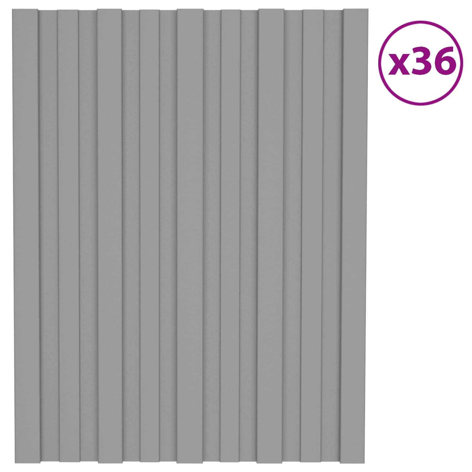 Πάνελ οροφής 36 pcs Γκρι 60 x 45 cm Γαλβανισμένος χάλυβας - Pakobazaar