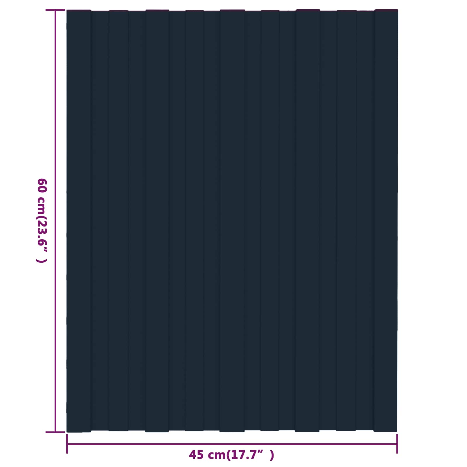 Πάνελ οροφής 12 pcs Ανθρακί 60 x 45 cm Γαλβανισμένος χάλυβας - Pakobazaar