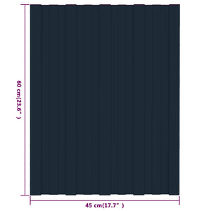 Πάνελ οροφής 12 pcs Ανθρακί 60 x 45 cm Γαλβανισμένος χάλυβας - Pakobazaar