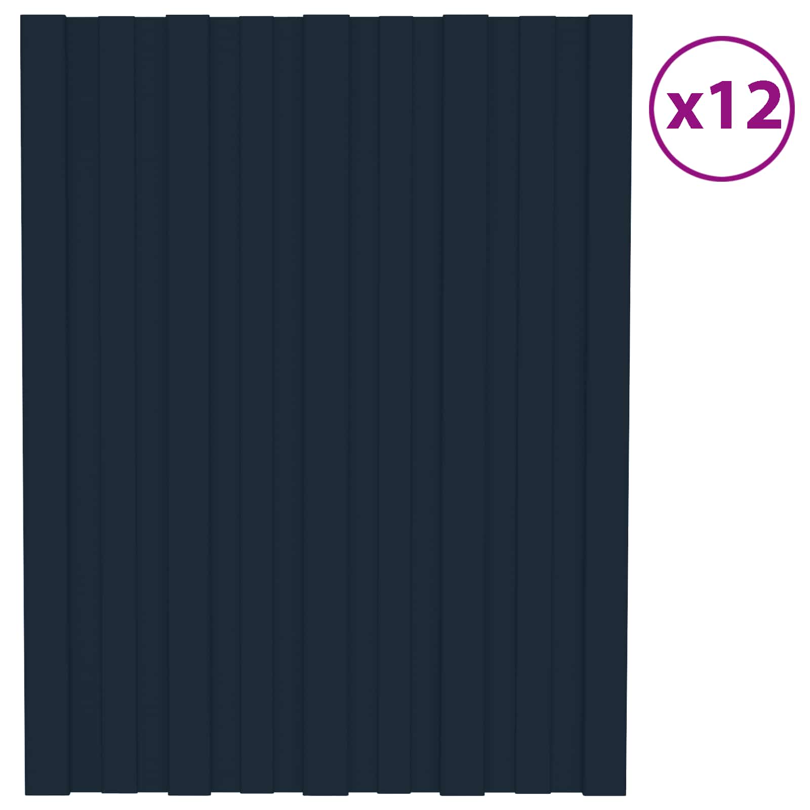 Πάνελ οροφής 12 pcs Ανθρακί 60 x 45 cm Γαλβανισμένος χάλυβας - Pakobazaar