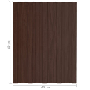 Πάνελ οροφής 12 pcs Καφέ 60 x 45 cm Γαλβανισμένος χάλυβας - Pakobazaar