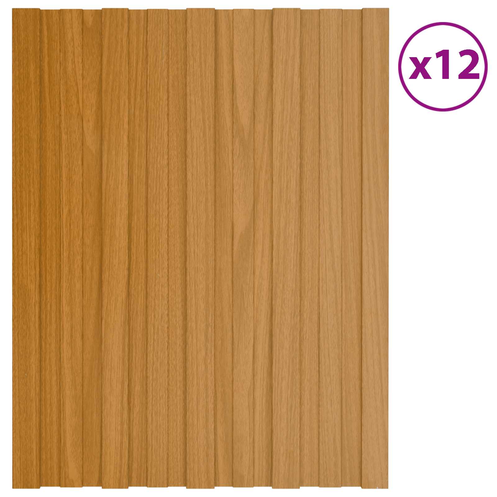 Πάνελ οροφής 12 pcs Φυσικό 60 x 45 cm Γαλβανισμένος χάλυβας - Pakobazaar