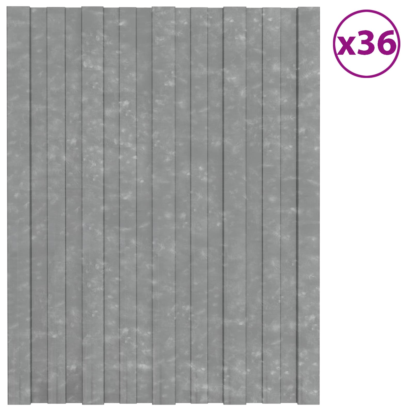 Πάνελ οροφής 36 pcs Ασημί 60 x 45 cm Γαλβανισμένος χάλυβας - Pakobazaar