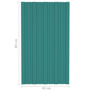 Πάνελ οροφής 36 pcs Πράσινο 80 x 45 cm Γαλβανισμένος χάλυβας - Pakobazaar