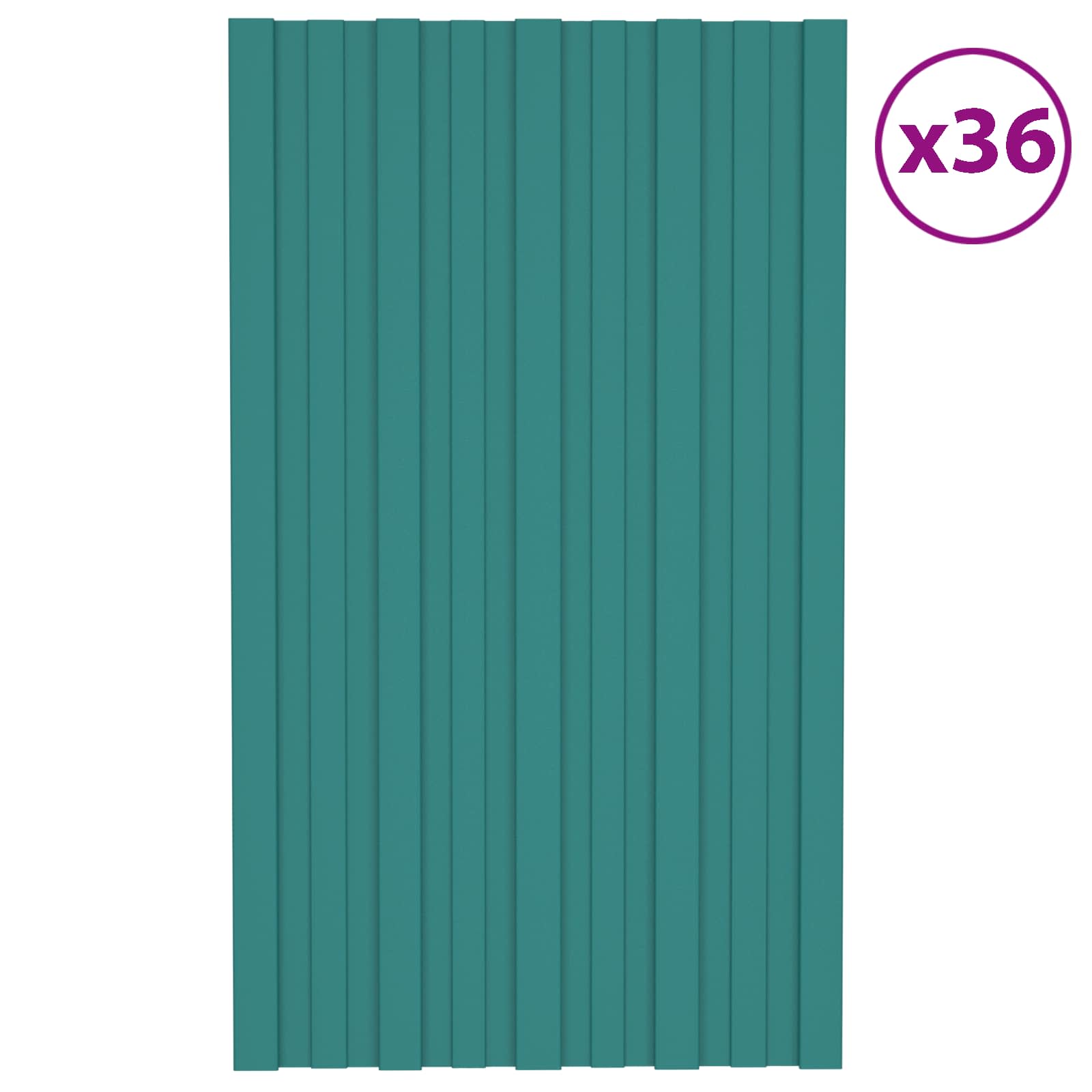 Πάνελ οροφής 36 pcs Πράσινο 80 x 45 cm Γαλβανισμένος χάλυβας - Pakobazaar