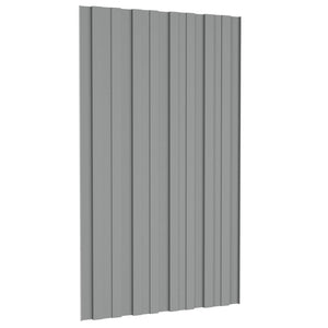 Πάνελ οροφής 12 pcs Γκρι 80 x 45 cm Γαλβανισμένος χάλυβας - Pakobazaar