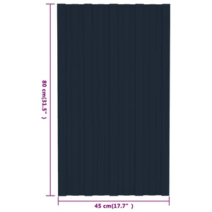 Πάνελ οροφής 36 pcs Ανθρακί 80 x 45 cm Γαλβανισμένος χάλυβας - Pakobazaar